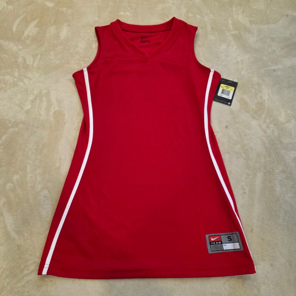 NWT Nike Womens Basketball Jersey Stock Front Court Red White Tank Size S 509171